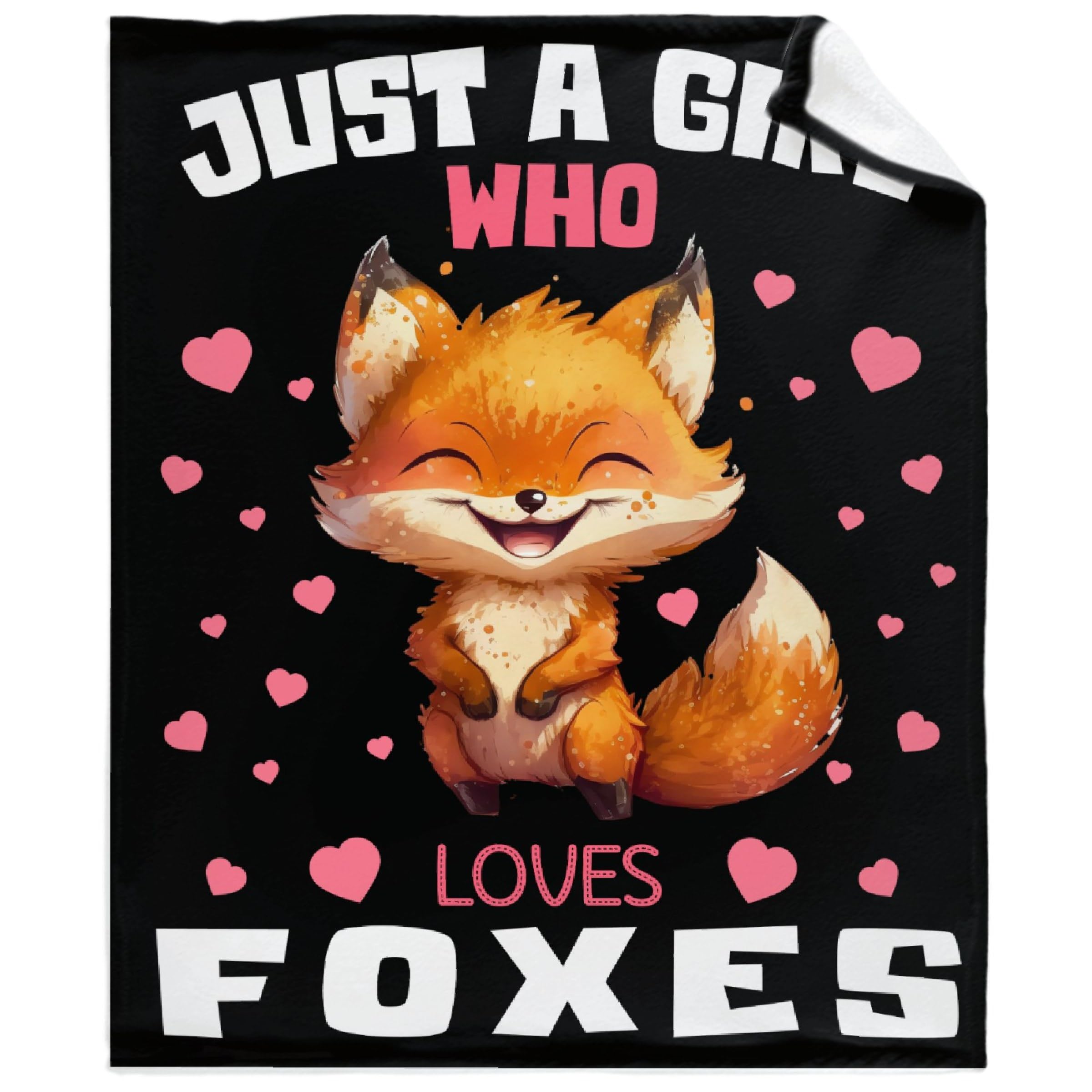 Just A Girl Who Loves Foxes Throw Blanket Gift for Girls Boys Cute Blanket Gift for Kids Super Soft Lightweight Flannel Blankets for Bed Sofa Couch 40x50Inch