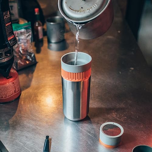 WACACO Pipamoka Portable Coffee Maker, Mini Travel Coffee Machine, Insulated Travel Mug, All-in-one Vacuum Pressured, Manual Coffee Brewer, Quick Extraction, Stainless Steel Cup, 10 fl oz - 5