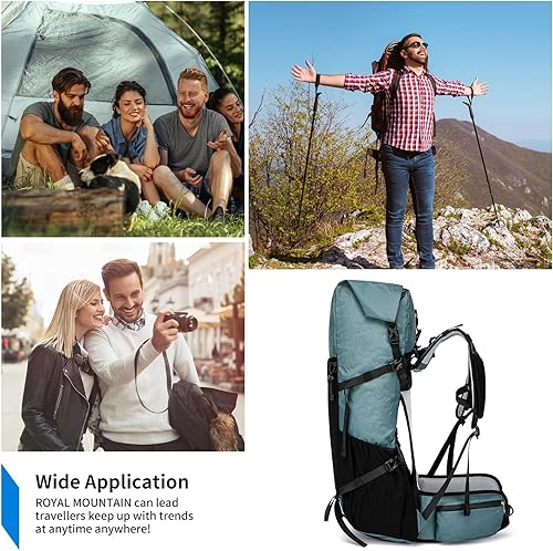 Miniatura 7 de Mochila de senderismo, X-PAC mejorada bolsa de senderismo ligera de gran capacidad apta para escalada de montaña y campamento, Gris Verde