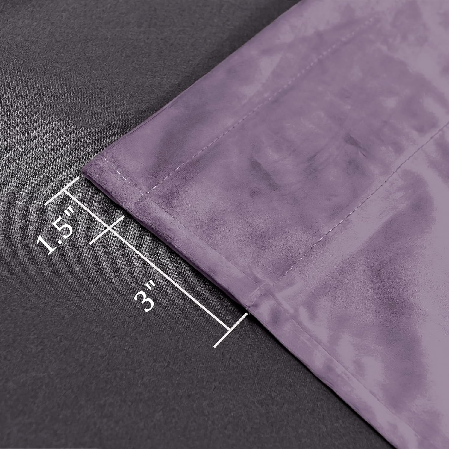 Hiasan Velvet Curtains 84 inch Blackout Rod Pocket Thermal Insulated Soft Curtains Room Darkening Window Drapes with Tiebacks for Bedroom Living Room, Set of 2 Panels, 60W x 84L, Lavender