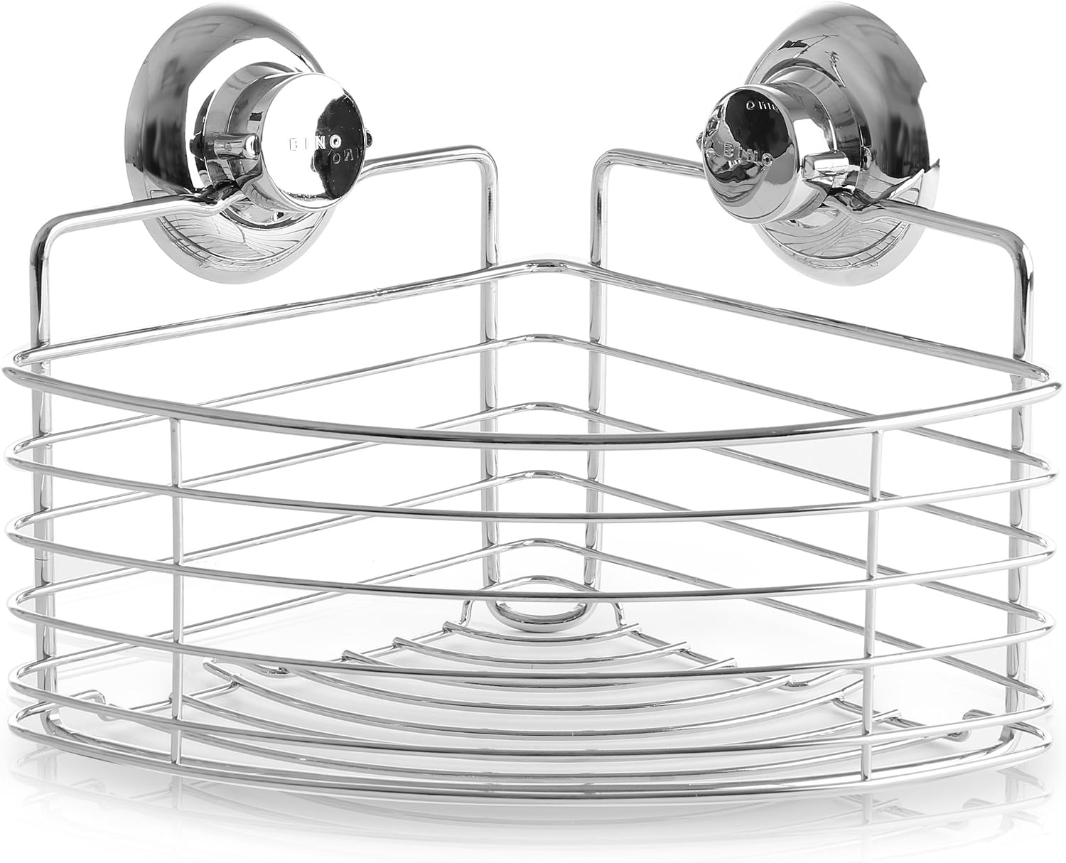 BINO SMARTSUCTION Rust Proof Stainless Steel Shower Caddy, Corner Basket