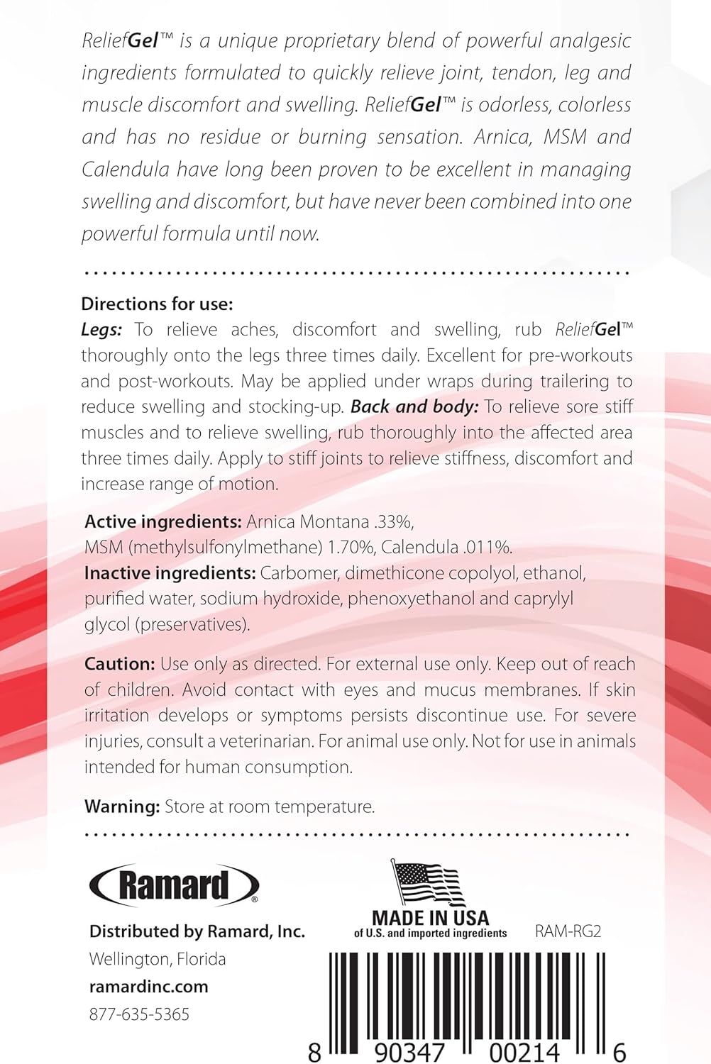 Ramard Relief Poultice for Horses -Veterinary Liniment Gel for Horse Muscle, Joint, Tendon & Ligament Care -Equine Poultice Leg Wraps, Gentle Liniment Gel Bentonite Clay, Arnica, Calendula, & MSM 16oz