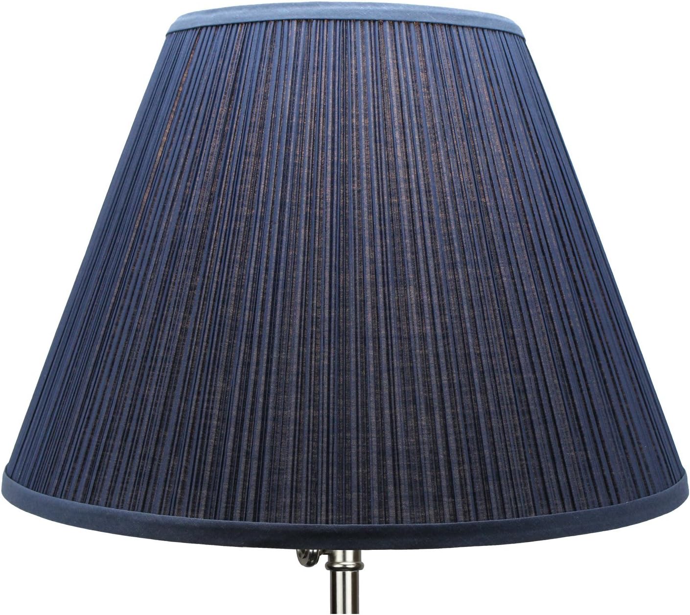 FenchelShades.com Lampshade 9" Top Diameter x 18" Bottom Diameter x 13" Slant Height with Washer (Spider) Attachment for Lamps with a Harp (Pleated Navy)