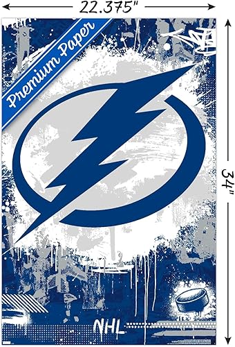 Miniatura 3 de Trends International NHL Tampa Bay Lightning - Póster de pared con logotipo Maximalist 23, 22.37 x 34.00 pulgadas, paquete de póster y clip prémium