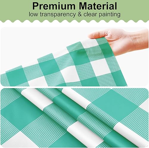 Vista 33 de misaya Paquete de 4 manteles desechables de búfalo, mantel de plástico impermeable de 54 x 108 pulgadas, manteles rectangulares a cuadros caqui