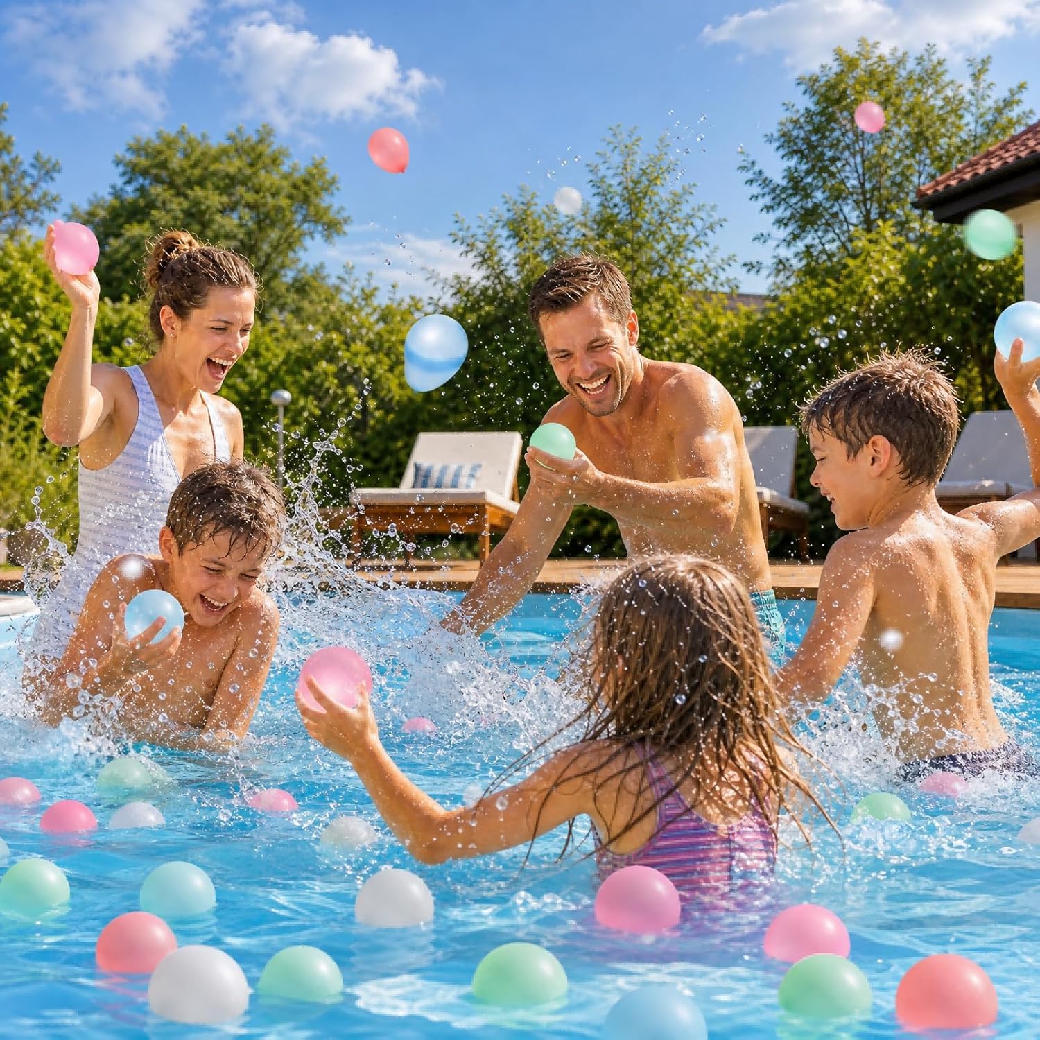 Gavettoni Riutilizzabili, 30 Pezzi Palloncini Acqua Autosigillanti in Silicone, Palloncini d'acqua Riempimento Rapido Bombe d'acqua per Giochi d'acqua & Feste Estive All'aperto