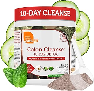 Zahler Colon Cleanse 10-Day Detox Cleanse - Cucumber Mint Flavor - Herbal Digestive Wellness - Colon Cleanser & Detox for Bowel Movement, Body Detox, Digestion Aid for Women and Men - 3.5 oz Jar