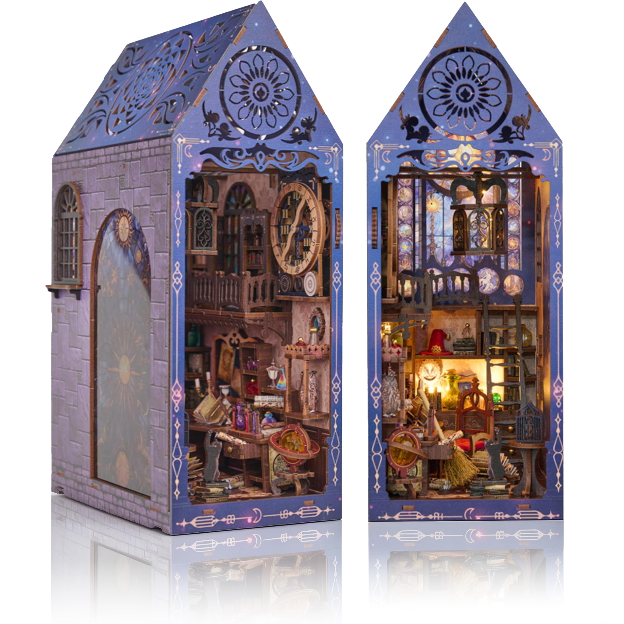 Crafts&Co® Book Nook Miniatur Bastelset | DIY Papiermodell | Detailliertes Bastelprojekt für Anfänger | Bastelspaß für Jung und Alt | Magische Schule