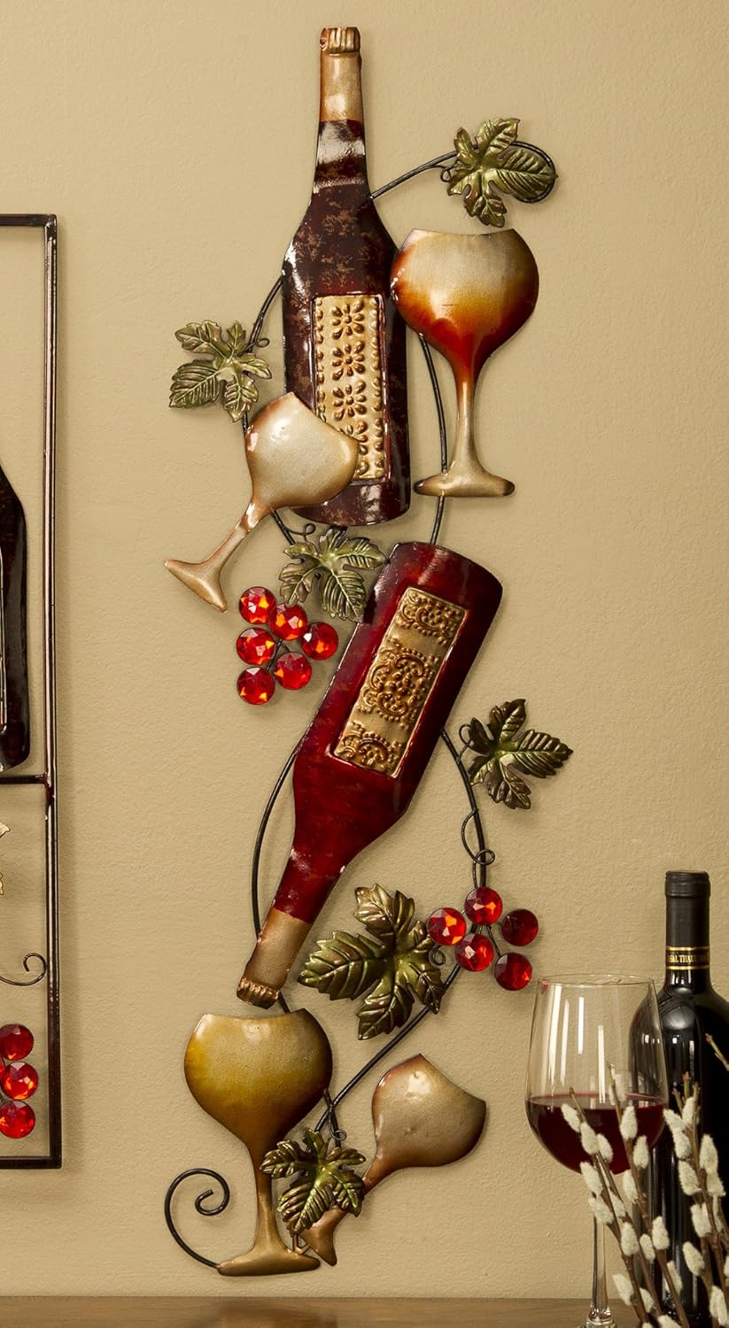 Giftcraft Metal Wine Bottle Wall Decor Home & Kitchen