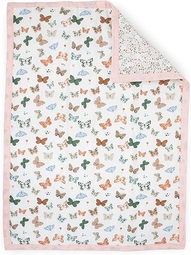 Vista 5 de Little Unicorn Toddler Bedding 3-Piece Set Super Soft & Breathable Muslin Fabric for Convertible Cribs & Toddler Beds (Butterflies)