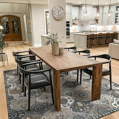 Miniatura 3 de Lahome Alfombra marroquí con diseño enrejado de 9 x 12 pies para sala de estar, ultrafina, suave y grande para dormitorio, alfombra de comedor