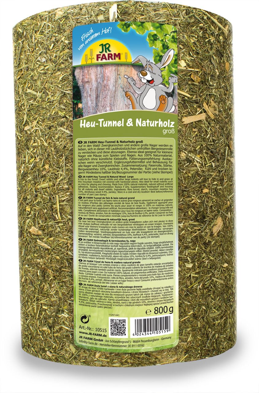 JR Farm Hay Tunnel + Natural Wood Large 750 g