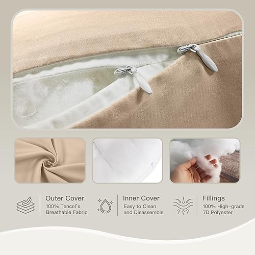 Miniatura 7 de Almohada de embarazo, almohada corporal ajustable, almohada refrescante de maternidad, funda lavable de Tencel Lyocell, almohada de viaje, almohada