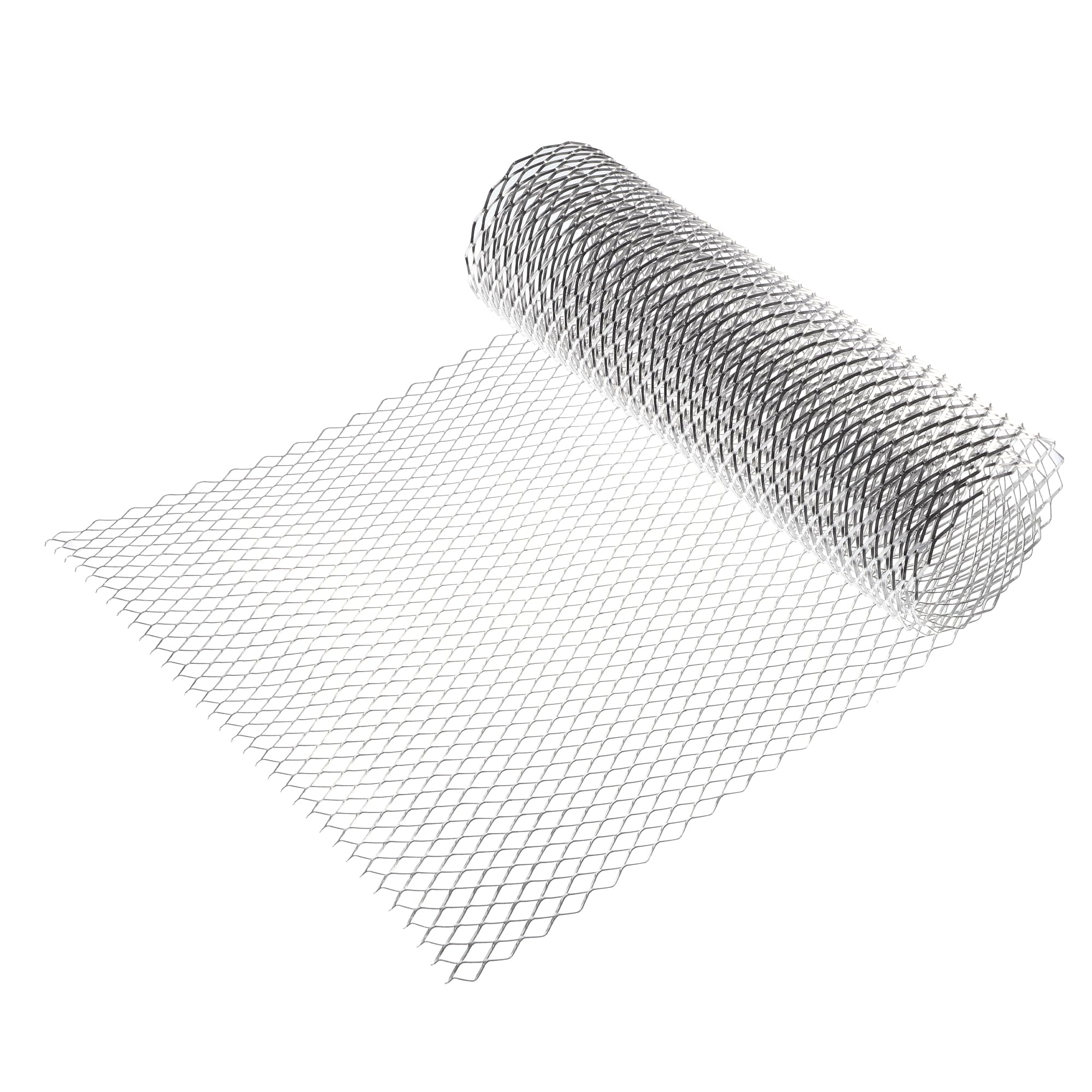 Car Grill Mesh, 40"x13" 20x10mm Rhombic Hole Car Pickup Truck Grille Mesh Sheet Air Intake Insert Universal for Car Multifunctional Aluminum Alloy Silver Tone