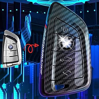 for 2014-2022 RIGID ABS CARBON FIBER COVER for Smart Key Remote Fobs Compatible with BMW case skin for remote shell holder replacement fits 1 2 5 7 Series X1 X2 X3 X4 X5 X6 M5 M6 – (for FCC IDs: NBGIDGNG1, YGOHUF5662, 2AOKM-BW3, etc) – Tri