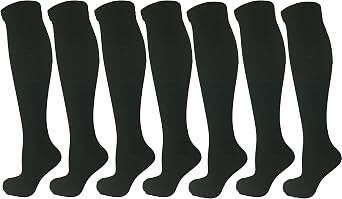 7 Pair Moderate Graduated Compression Socks Assorted Colors