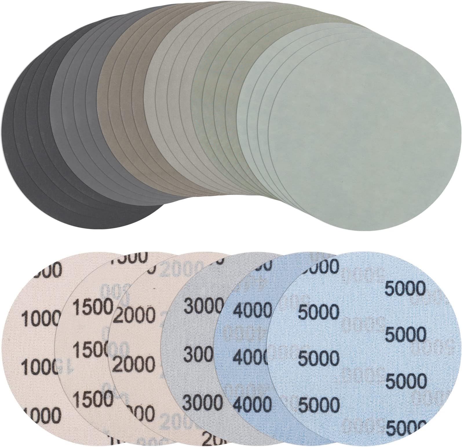 24Pcs 125mm Sanding Discs Grit 1000-5000