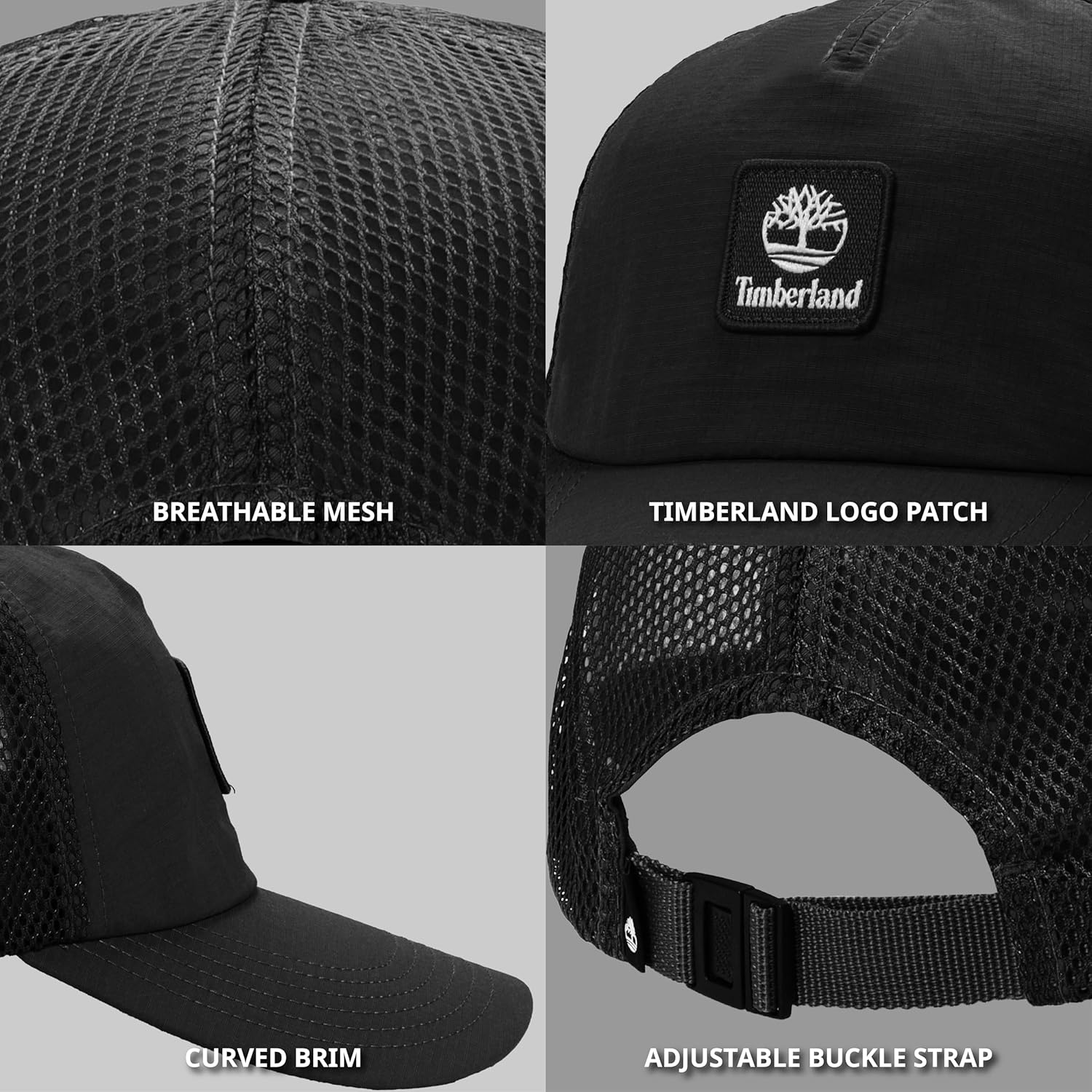 Timberland Men's Trucker Hat, Soft Baseball Cap, Adjustable Mesh Back, Running Golf, Breathable & Lightweight One Size