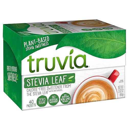 Truvia Edulcorante Original Sin Calorías de Hoja de Stevia en Sobres, Caja de 2.82 oz, 40 Unidades (Paquete de 12)