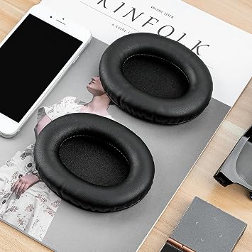 Linkidea HyperX Cloud II, 2, Cloud III, 3, Mix, Alpha, Cloud Flight, Stinger, 2, 2 Core Headphone Ear Pads, Ear Covers, Replacement Ear Pads for Headphone Headphones (Protein Leather/Black)