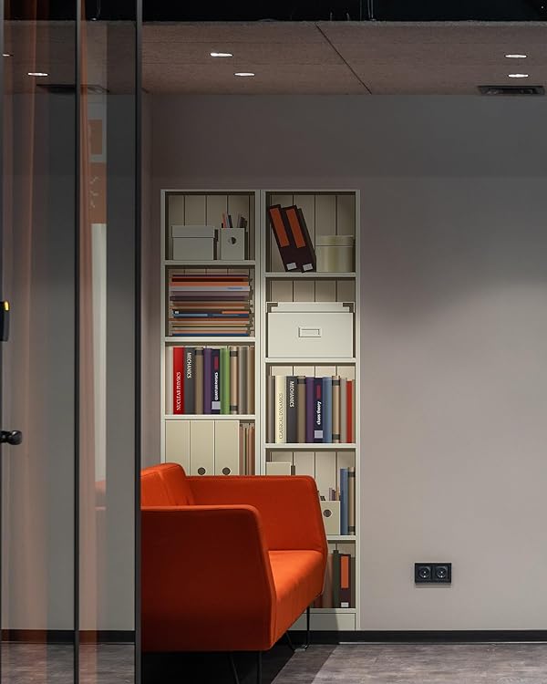 FLFK Door Mural Sticker - White Bookcase,Peel and Stick,Combined Size 32"x80",Split into 2 Pieces by FLFK - Image 3