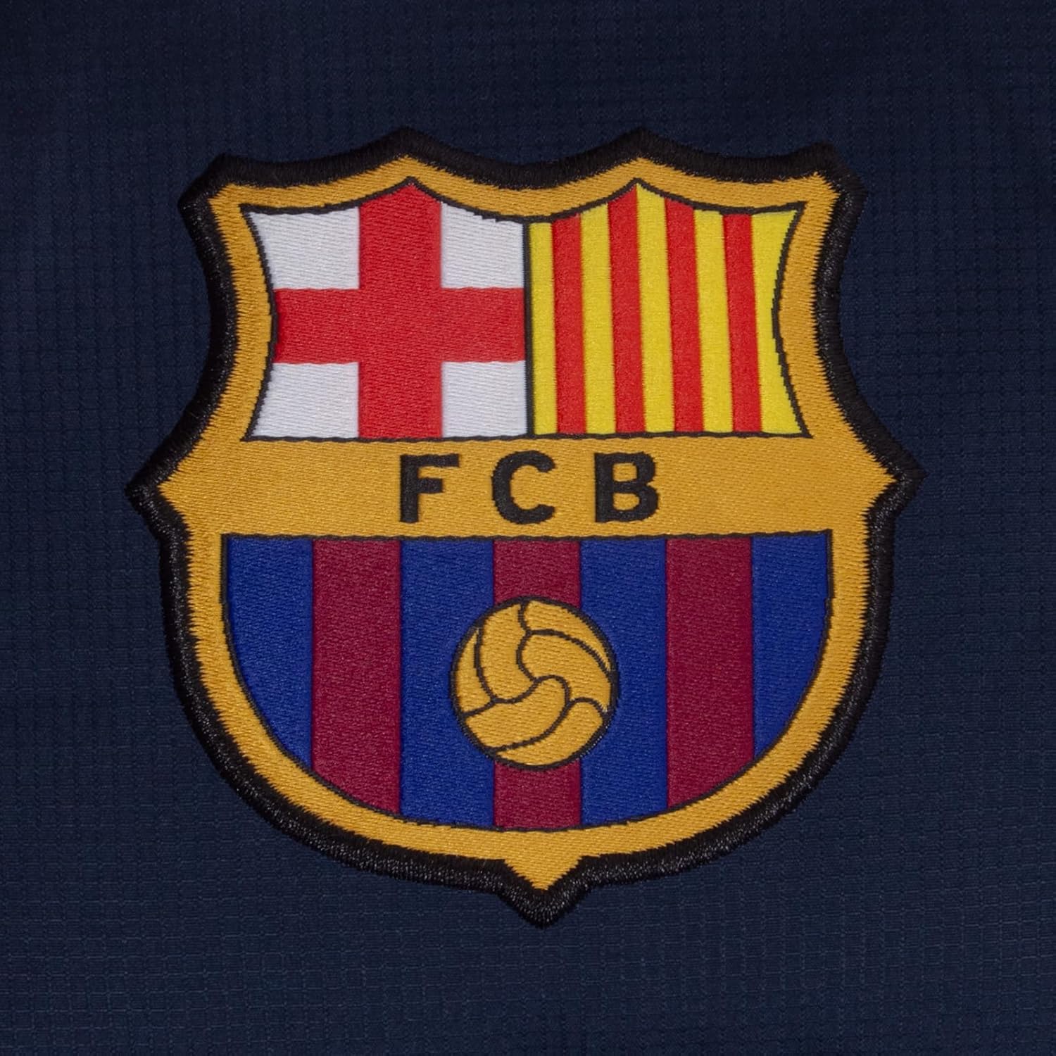 FC Barcelona Boys Quilted Jacket Hooded Winter Coat Official Gift Navy Crest 6-7 Years