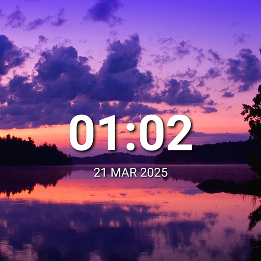 Purple Clock Screensaver