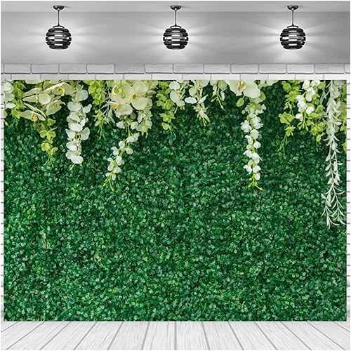 GCIREC Fondo de césped de flores de GCIREC de 7 x 5 pies, césped de primavera verde, fondo de fotografía floral, cumpleaños, baby shower, boda,