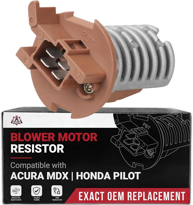 Rear HVAC Blower Motor Resistor - Compatible with Acura, Honda - MDX, Pilot - Heater Blower Resistor - Blower Motor Resistor Kit - Replaces 79330S3VA51, JA1626, 973-548, 4P1493-2001-2008