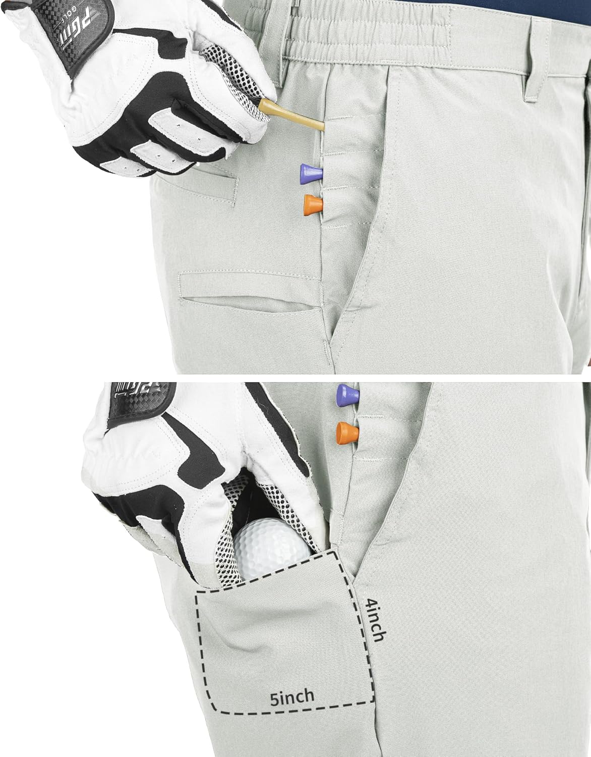 33,000ft Men's Golf Shorts 9" Dry Fit Stretch Golf Short UPF 50+ Lightweight Flat Front Golf Shorts with Pockets - Image 3