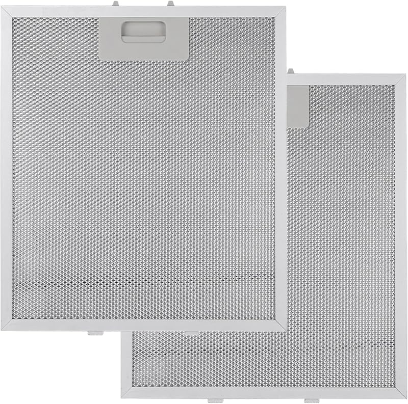 2 pièces Filtre pour Hotte, 320mm x 260mm Graisse en Métal pour Hotte Aspirante Facile à Nettoyer Filtre de Hotte pour Hottes Aspirantes de Nombreuses Grandes Marques