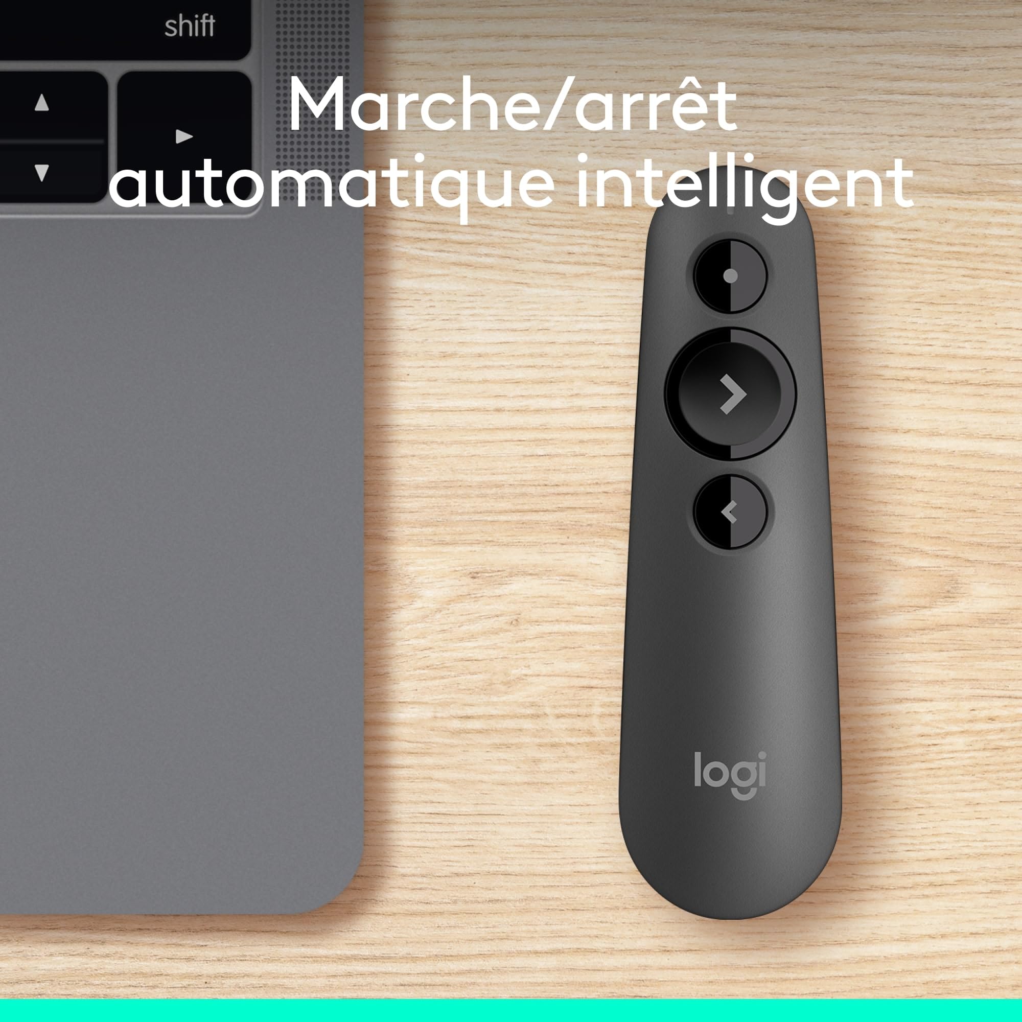 Logitech R500s Télécommande de présentation Bluetooth USB Laser 20 m Gris foncé Noir