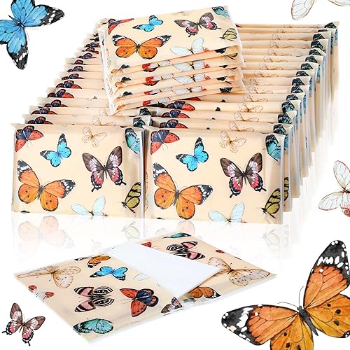 Miniatura 82 de Geyee Paquete de 50 paquetes de pañuelos faciales de viaje, pañuelos desechables de bolsillo para invitados de boda, viajes, bolsa escolar