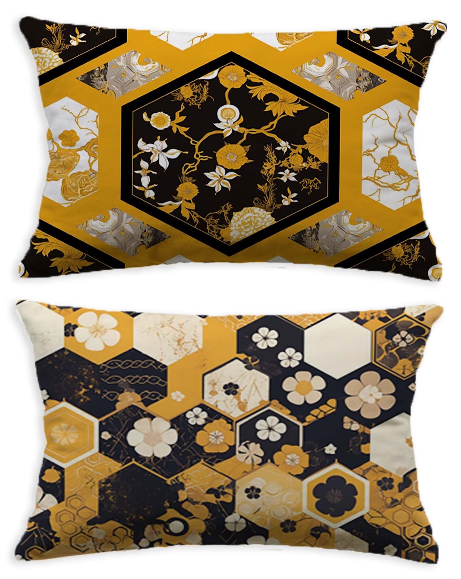 Housse de coussin orange 80x100 cm en velours bohème | Lot de 2