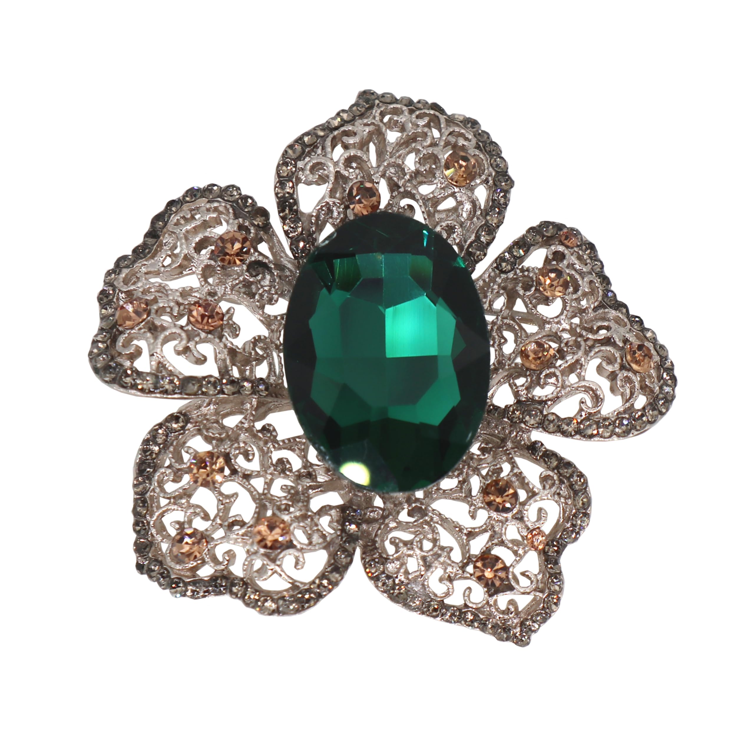 Brooch Pins for Women Girls Fashion Flower Crystal Rhinestone Pearl Jewelry