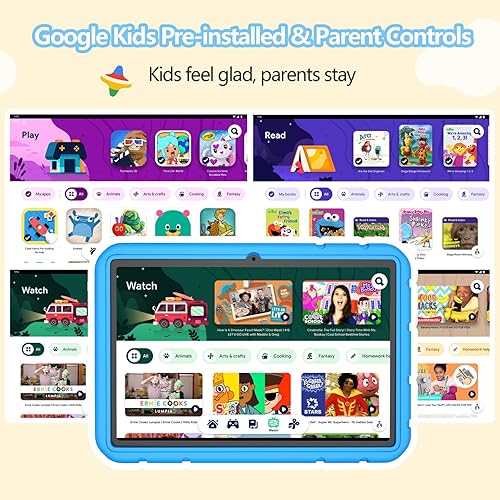 Miniatura 2 de Iconiotk Tablet Android 15, tableta infantil de 10.1 pulgadas, CPU Octa-Core, 20GB+128GB+1TB Expandible, tabletas para niños con espacio para niños,