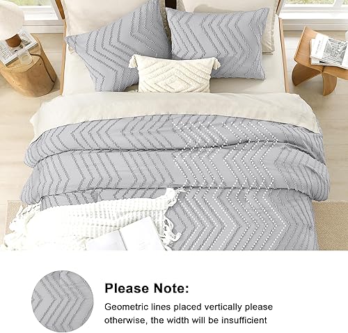 Miniatura 4 de Litanika - Juego de edredón tamaño King, 3 piezas, set de ropa de cama capitoné, ligero y esponjoso, edredón de relleno alternativo opción de regalo