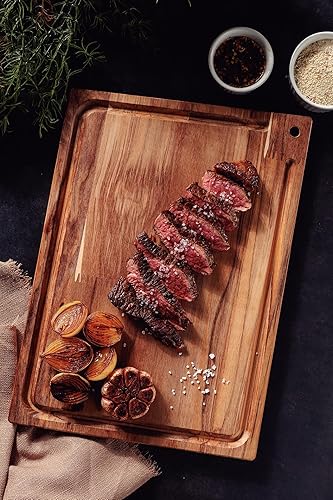 Miniatura 2 de Tramontina 13458052 Wood Cutting Board Churrasco Essential Medium 13458052 Lightweight Reversible Meat Tray with Groove Made in Brazil