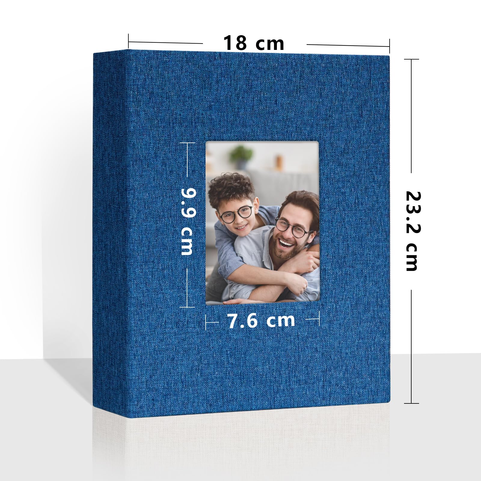 Vienrose Small Photo Album 4x6 holds 200 Photos 2 Pack, Mini Baby Photo Album Linen Cover for Gifts Wedding Family Blue - Image 2