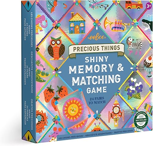 eeBoo Precious Things - Memoria brillante + juego a juego, desarrollo y educativo, agudiza las habilidades de reconocimiento, concentración y