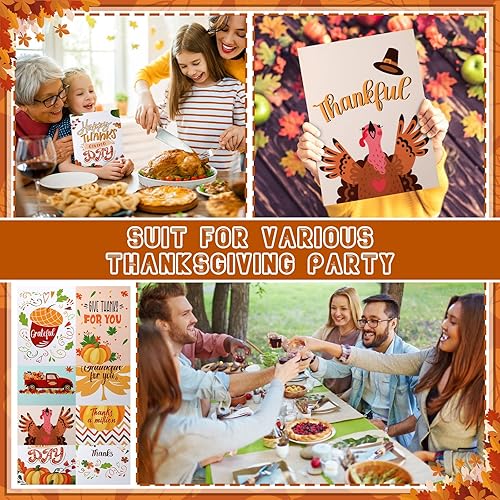 Miniatura 5 de Qeeenar Juego de 80 tarjetas de felicitación grandes de Acción de Gracias, 40 tarjetas navideñas grandes con 40 sobres de festival, tarjetas