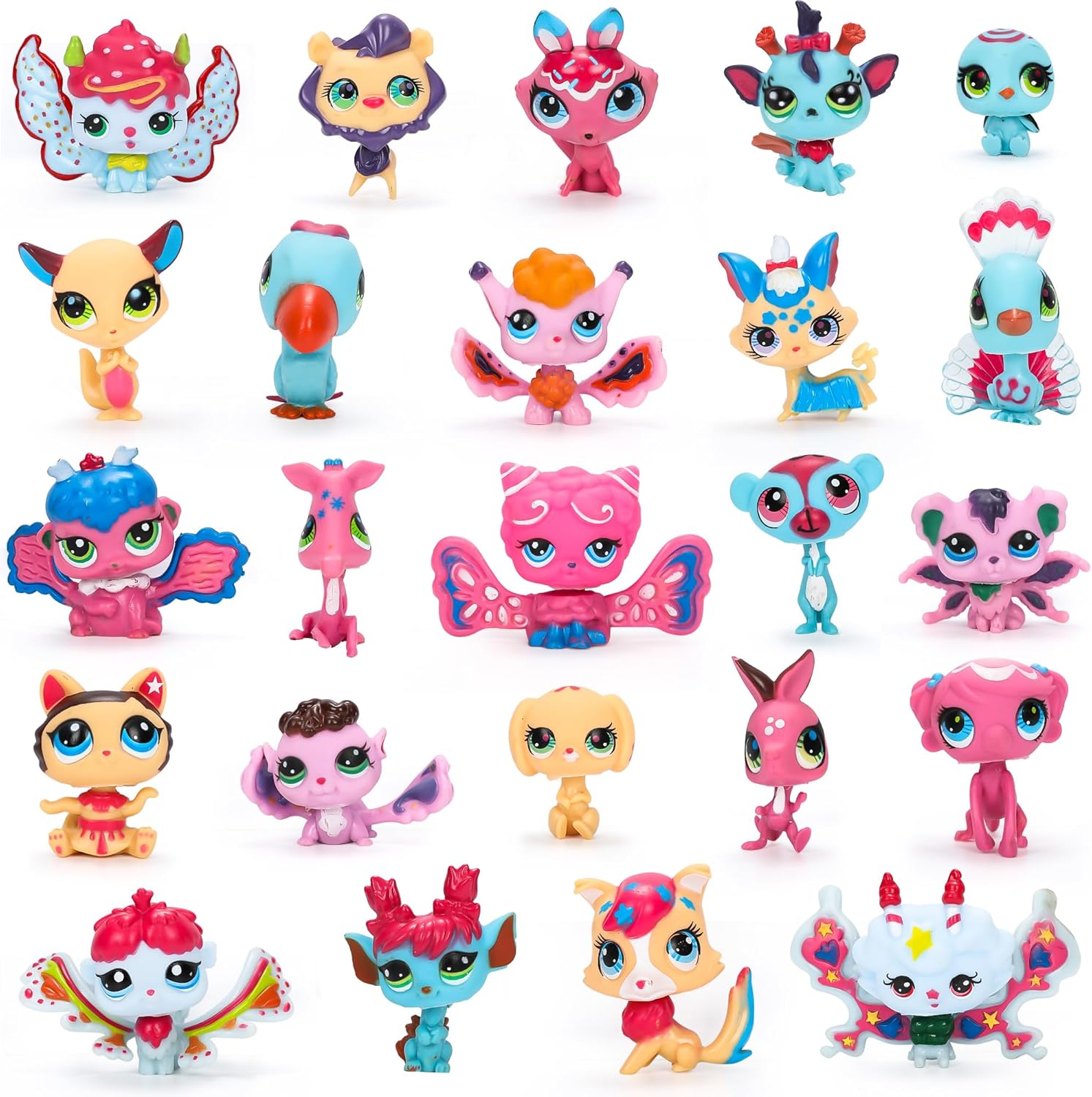 24Pcs LPS Toys Set LPS Pack Cute Pet Collector, Cartoon