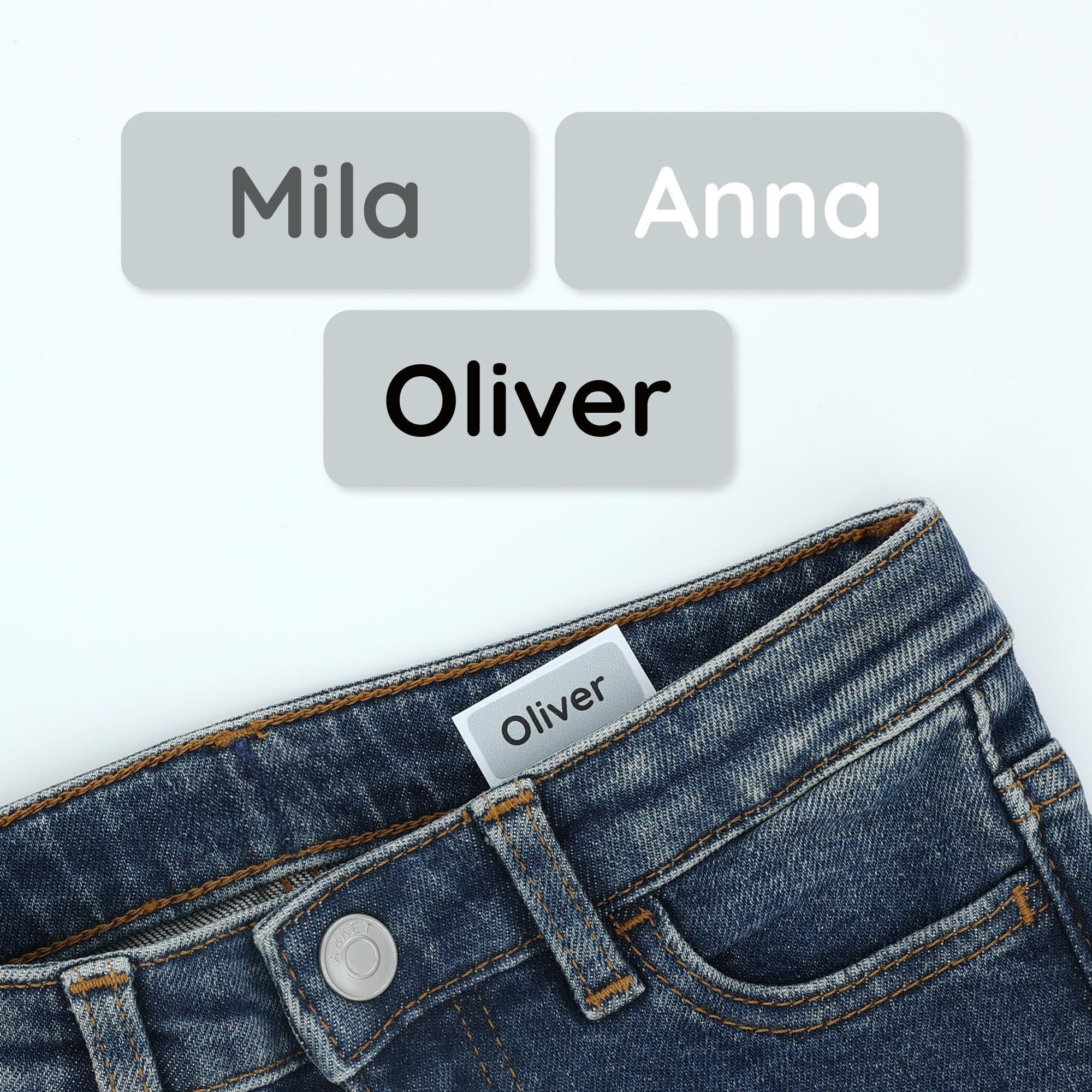 TeddyLabels - Clothing Labels for Nursing Home (120) – Self-Adhesive Name Tags for Clothes and Personal Items. Personalized Labels for Daycare,