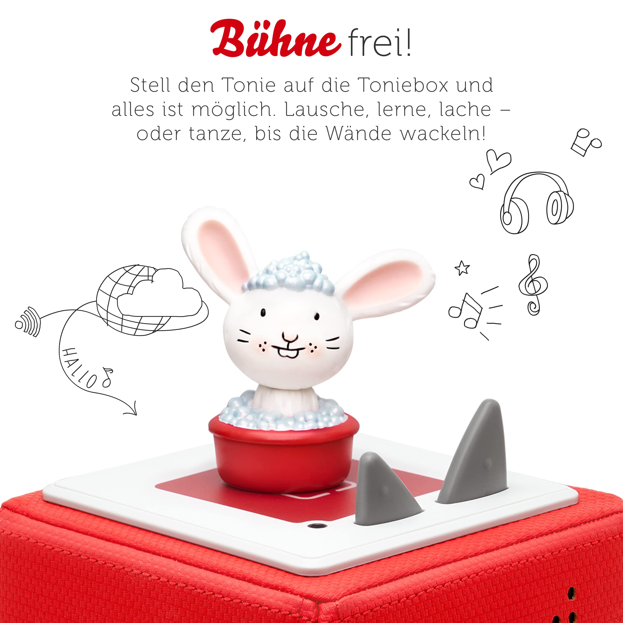 tonies Figurki do słuchania Toniebox, Hasenkind - Nur noch kurz die Ohren kraulen? Historia z zabawą dla dzieci od 3 lat, czas odtwarzania ok. 35 minut