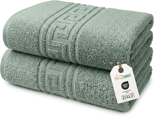 nice homeit Set of 2 Bath Towels Large 100 x 150 cm – Ext…