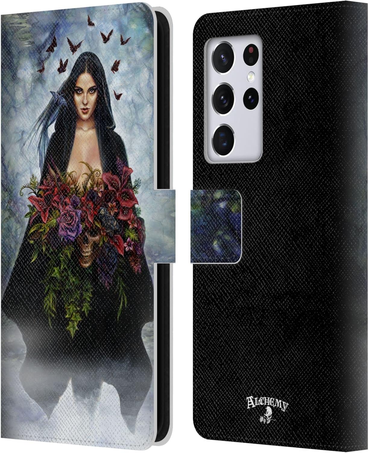 Head Case Designs Officially Licensed Alchemy Gothic Season of The Witch Graphic Art Leather Wallet Case Compatible with Samsung Galaxy S21 Ultra 5G