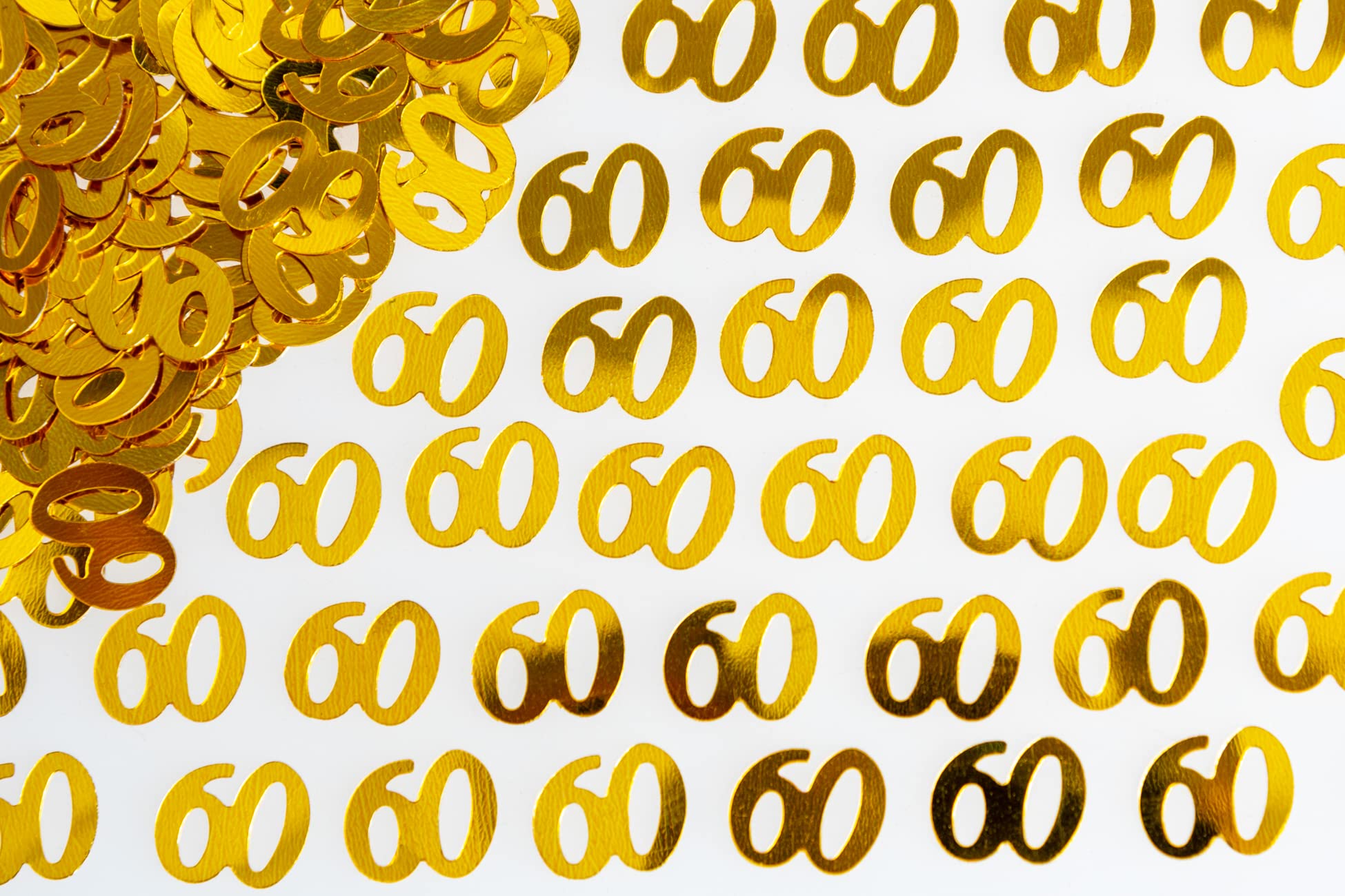 SHATCHI 14g Gold 60th Birthday Confetti Foil Metallic Glitz Table Scatter Sprinkles Age Bday Party Decorations,12mm
