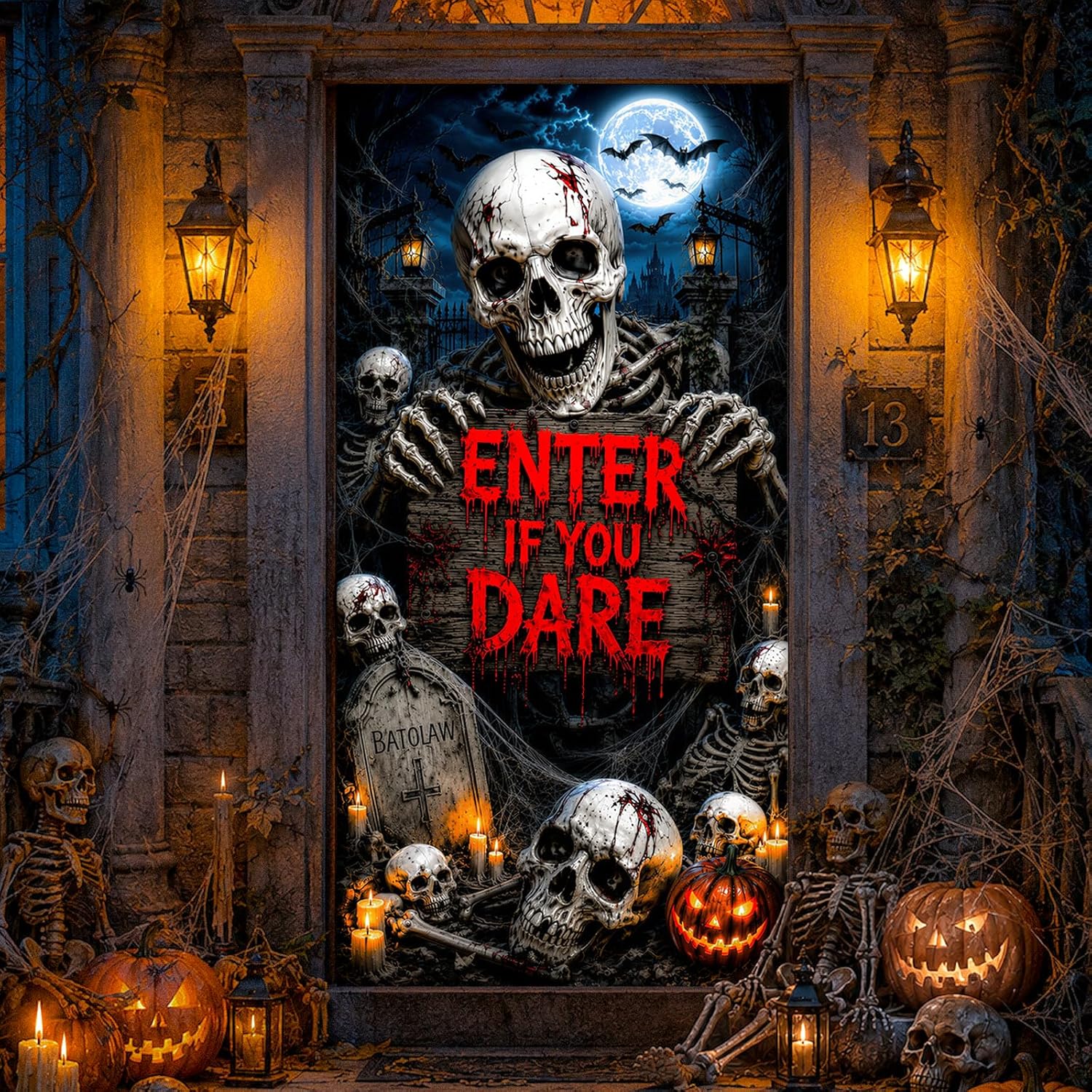 Halloween Door Cover Decorations - 70.8 x 35.4 Inch image 4