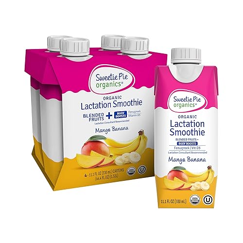 Sweetie Pie Organics Batido de lactancia, mango y plátano, apoya la producción de leche materna para lactancia y bombeo, sin edulcorantes