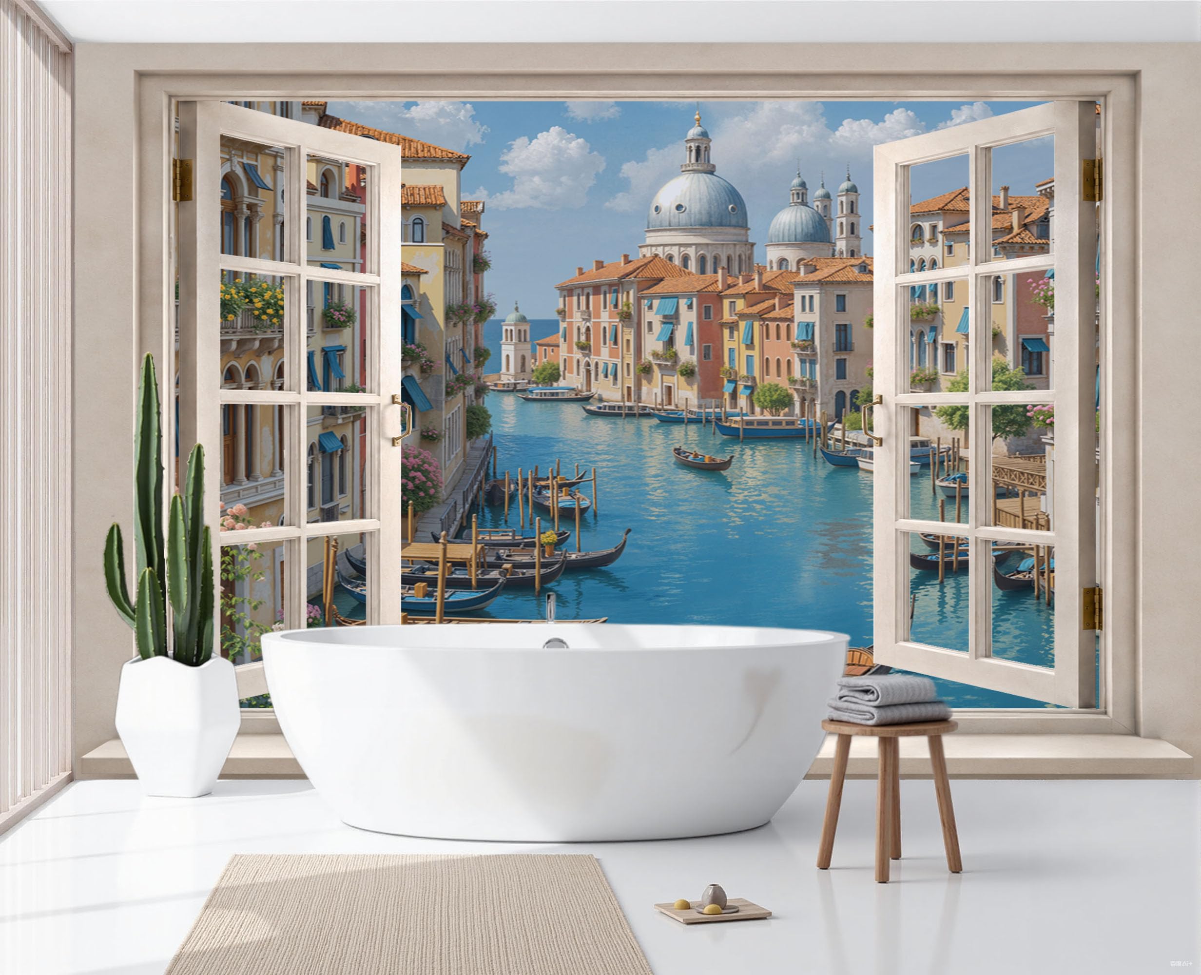 Papier Peint Panoramique Venise Bleu Royal 400X280 Grand Format